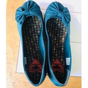 Teal Rocket Dog Bow Flats
